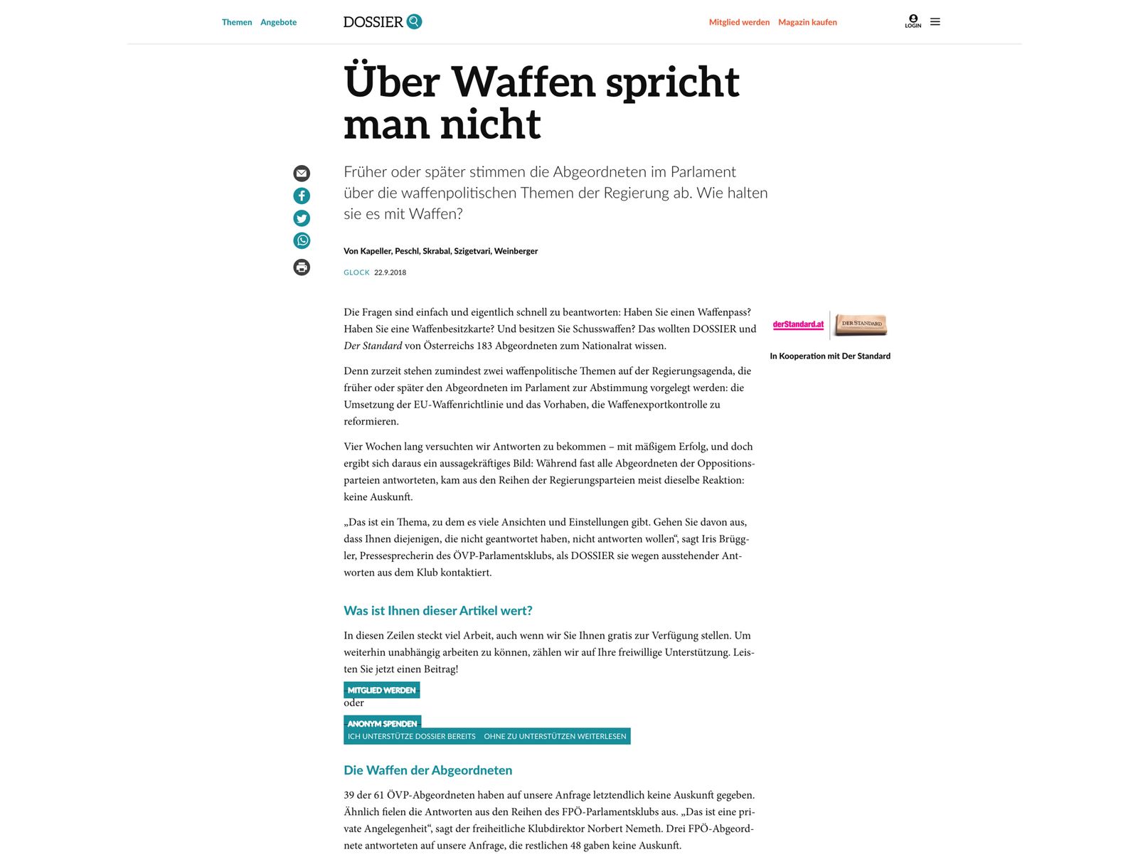 Über Waffen spricht man nicht