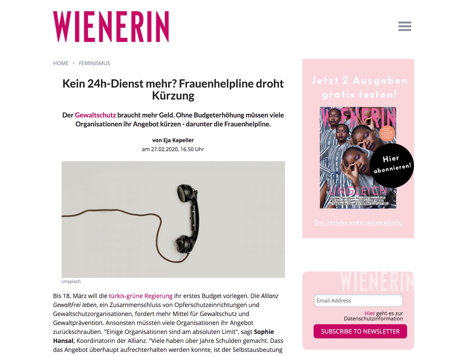Kein 24h-Dienst mehr? Frauenhelpline droht Kürzung