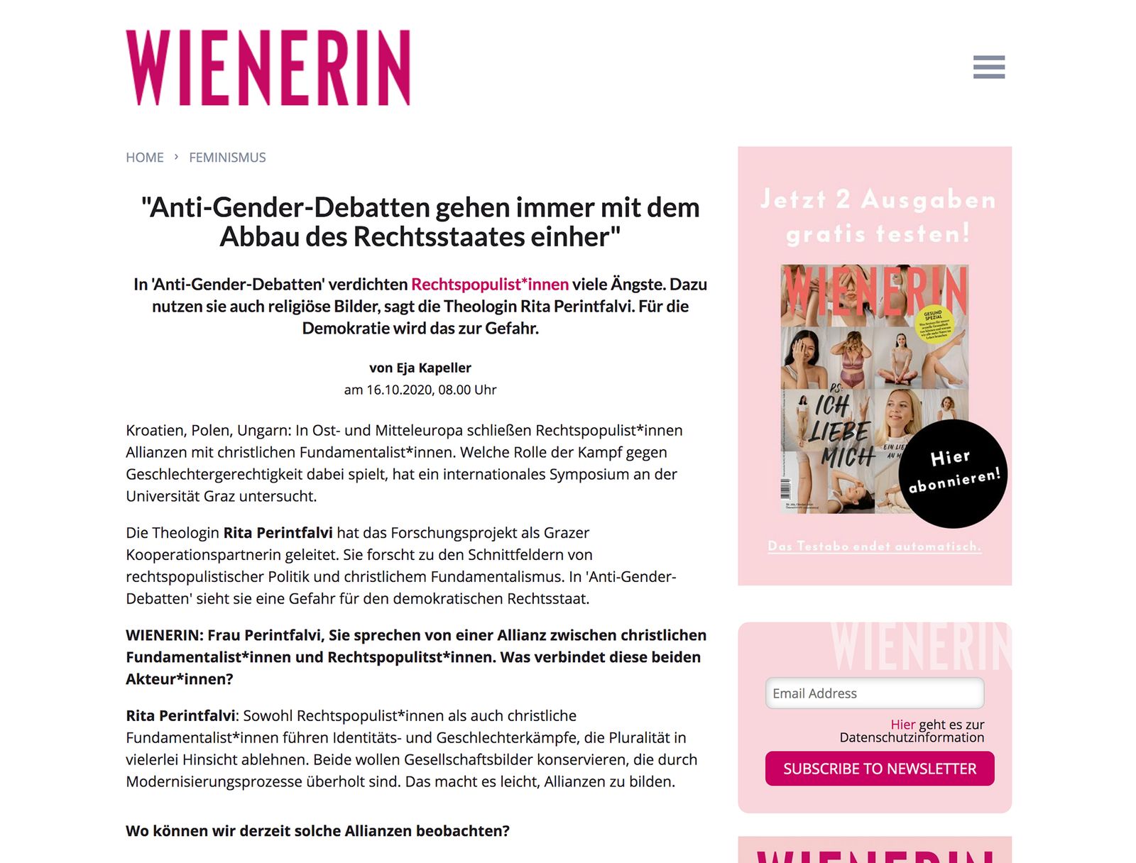 »Anti-Gender-Debatten gehen immer mit dem Abbau des Rechtsstaates einher«